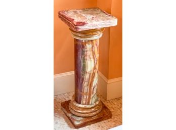 ITALIAN ONYX DORIC COLUMN PEDESTAL