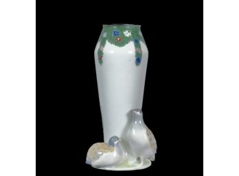 METZLER & ORTLOFF ART NOUVEAU VASE w PHEASANTS