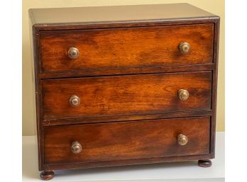 MAHOGANY (3) DRAWER DESKTOP CAMPAIGN CABINET