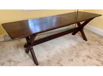 VINTAGE TRESTLE TABLE w THROUGH TENON CONSTRUCTION