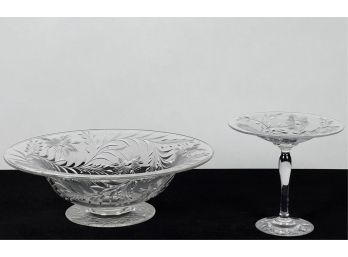 PAIRPOINT 'MAYFAIR' COMPOTE & FOOTED BOWL