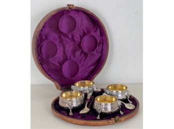 SET (4) EGYPTIAN REVIVAL PLATED MASTER SALTS