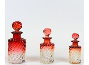 SET (3) BACCARAT ROSE TIENTE GRADUATING COLOGNES