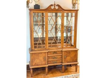 LOUIS XVI STYLE FRENCH WALNUT CHINA CABINET