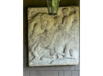 LARGE CAST CEMENT PARTHENON PLAQUE