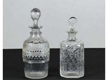 (2) EARLY (19th C) CUT DECANTERS