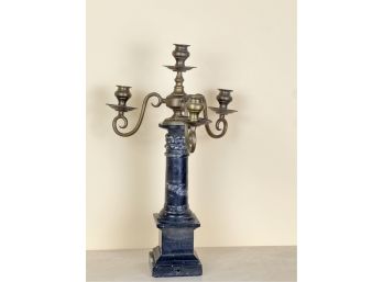 (3) LIGHT DECORATIVE MARBLE CANDELABRA