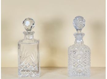 (2) DECORATIVE CRYSTAL LIQUOR DECANTERS