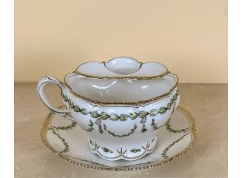 DRESDEN MUSTACHE TEACUP & SAUCER