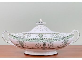 NEOCLASSICAL TRANSFERWARE COVERED SERVING DISH