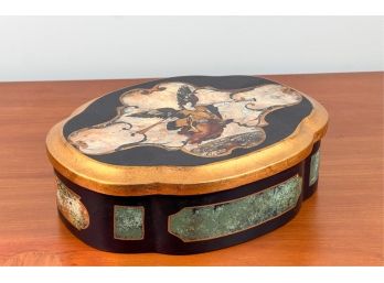 DECORATIVE FAUX PIETRA DURA JEWELRY BOX