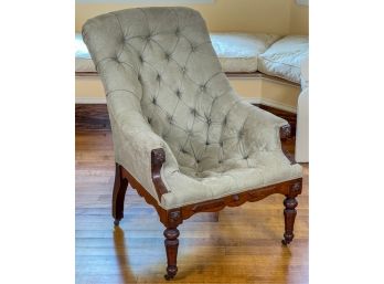 FINELY UPHOLSTERED VICTORIAN ARMCHAIR