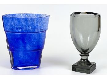 (2) KOSTA BODA VASES: ANN WAISHTAM & ANOTHER