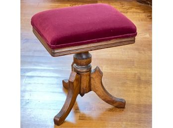 NEWLY UPHOLSTERED VICTORIAN PIANO STOOL