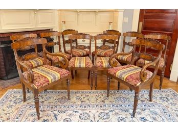 SET (10) CUSTOM REGENCY INLAID DINING CHAIRS