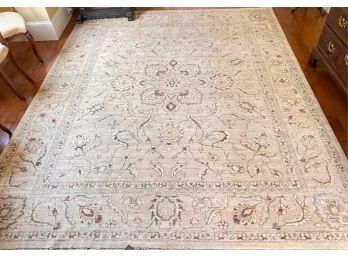 HAND WOVEN OUSHAK ROOM SIZED ORIENTAL CARPET