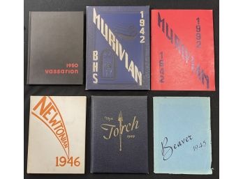 (5) VINTAGE YEARBOOKS