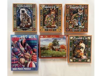 (6) WHITE MOUNTAIN 1000 Pc PUZZLES