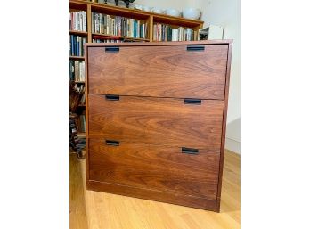 DANISH MID C MODERN 3 DRAWER WOODEN FILE CABINET