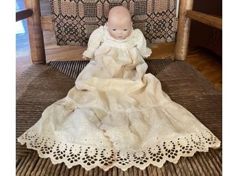 VINTAGE SIGNED BISQUE HEAD DOLL