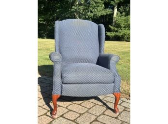 QUEEN ANNE STYLE UPHOLSTERED WING BACK RECLINER