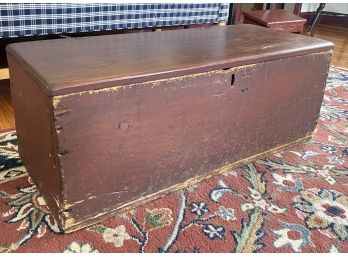 (19th c) PAINTED SIX BOARD CHEST