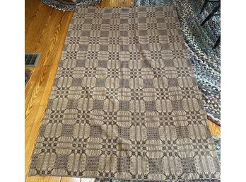 VINTAGE WOVEN COVERLET/TABLECLOTH