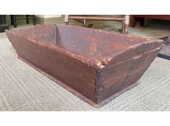 EARLY DOVETAILED DOUGH BOX IN RED WASH