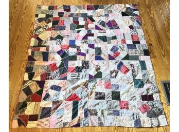 VINTAGE HAND MADE CRAZY QUILT