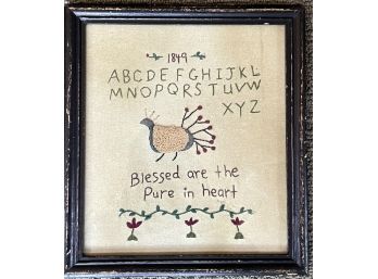 EMBROIDERED NEEDLEPOINT SAMPLER