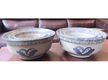 (2) SETS BEAUMONT BROTHER POTTERY GRADUATED BOWLS