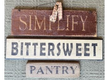 (3) CONTEMPORARY DECORATIVE PAINTED SIGNS