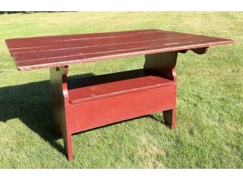 VINTAGE PAINTED PINE COUNTRY HUTCH TABLE