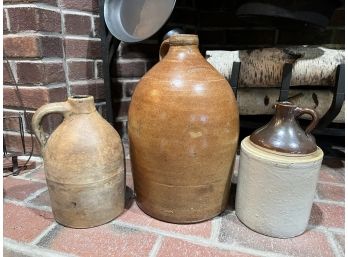 F.H. COWDEN STONEWARE JUG w/ (2) OTHERS