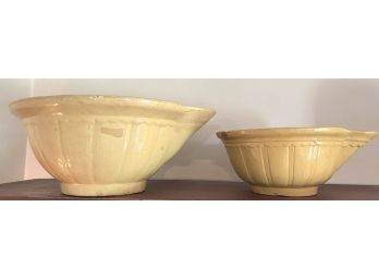 (2) ANTIQUE YELLOWWARE BATTER BOWLS