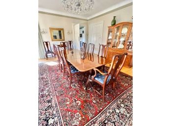 BAKER BANDED MAHOGANY (2) TIER DINING TABLE