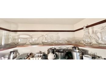 SHELF OF GLASS & CRYSTAL WARES