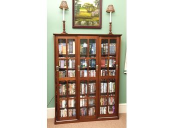 ARTS and CRAFTS STYLE (3) SLIDING DOOR BOOKCASE