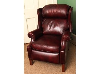 CHIPPENDALE STYLE ETHAN ALLEN LEATHER RECLINER