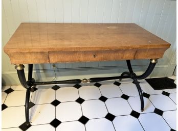 FRENCH INSPIRED X-LEGGED (1) DRAWER WRITING DESK