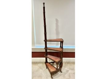 SPIRAL LIBRARY STAIRS with LEATHER STEPS