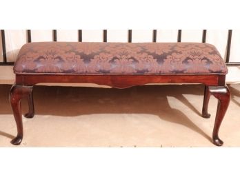 QUEEN ANNE STYLE UPHOLSTERED BENCH