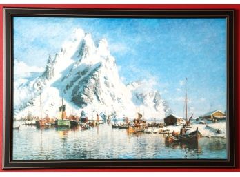 FRAME PRINT OF A SCANDINAVIAN FISHING VILLAGE