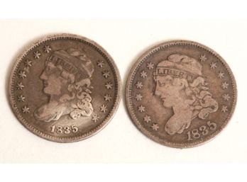 (2) CAPPED BUST HALF DIMES