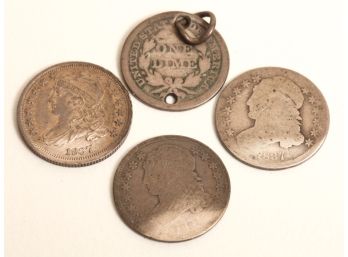 (3) CAPPED BUST DIMES & (1) SEATED LIBERTY