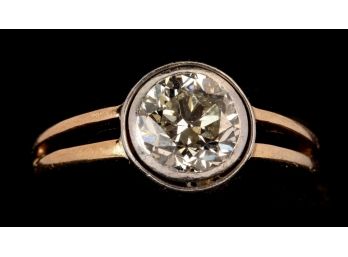 14k GOLD 1.25 CARAT EUROPEAN CUT DIAMOND RING