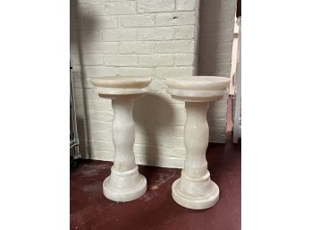 PAIR OF ALABASTER STANDS