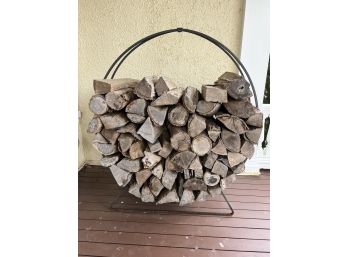 WROUGHT IRON HOOP WOOD HOOP with RED OAK