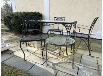 (6) PIECE NON-CORROSIVE WHITE METAL PATIO SET