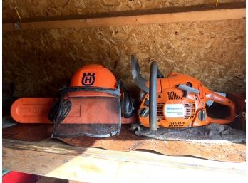 HUSQVARNA 450 X-TORQ CHAIN SAW & HELMET